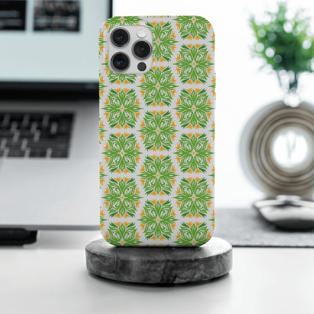 Grüne Blume, Muster von Blume, Blumenmuster iPhone 15 Pro Max Hülle (Von Creator hochgeladen)