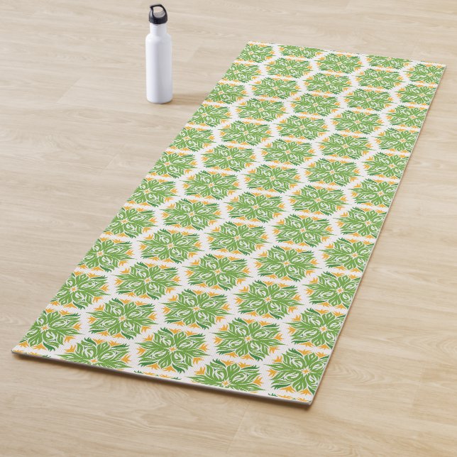 Grüne Blume, Muster von Blume, Blumenmuster Yogamatte (Beispiel)