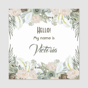 Grüne Blume Namensschild