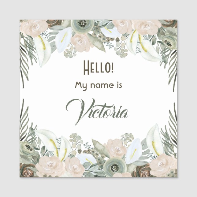 Grüne Blume Namensschild (Vorderseite)