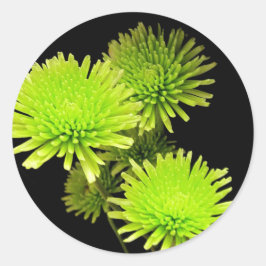 Grüne Blume Runder Aufkleber