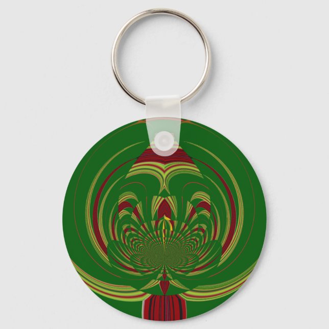 Grüne Blume Schlüsselanhänger (Vorderseite)