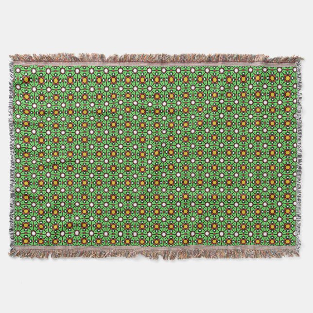 Grüne Blume werfen Blanket Decke (Vorderseite)