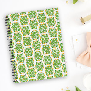 Grüne Blumen, Blumenmuster, Florales Muster Notizbuch
