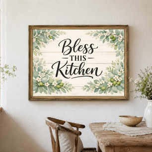 Grüne Blumen Geben Dieser Küche Wandkunstposter Poster