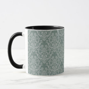 Grüne Blumen-Tapete Tasse