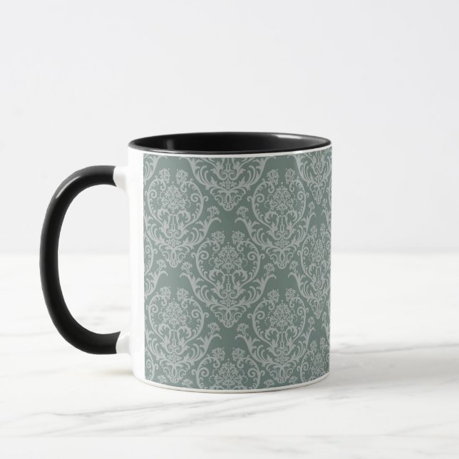 Grüne Blumen-Tapete Tasse (Links)