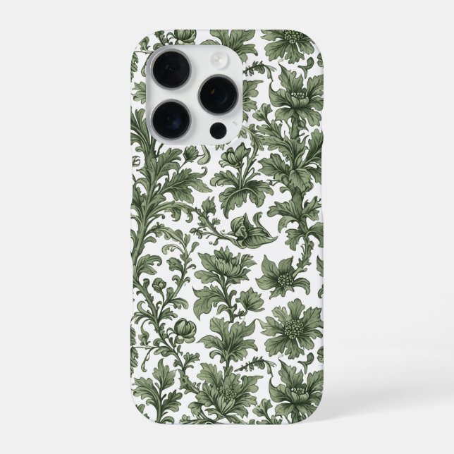 grüne Blumen und Blätter iPhone 16 Pro Hülle (Rückseite)