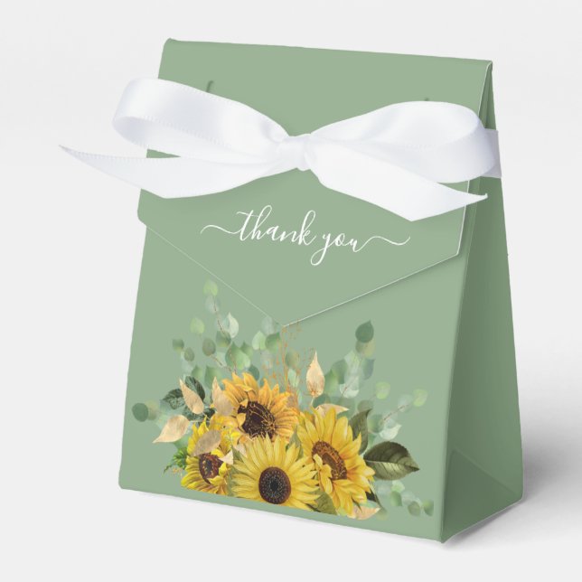 Grüne Blumenblumen Danke für Ihre Hochzeit Geschenkschachtel (Vorderseite)