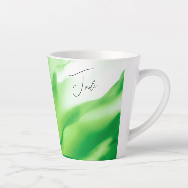 Grüne Blumendrucke Kleine Latte-Tasse Milchtasse (Rechts)