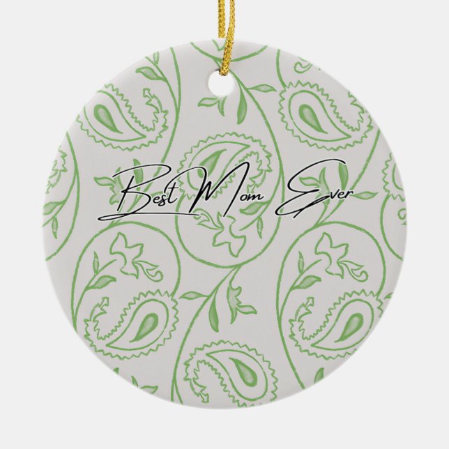 Grüne Blumenfrucht Keramik Ornament (Vorne)