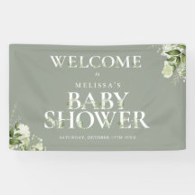 Grüne Blumengeschirr Grüne Babydusche Willkommen