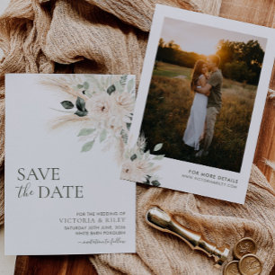 Grüne Blumenhochzeit rettet das Datum VICTORIA Save The Date