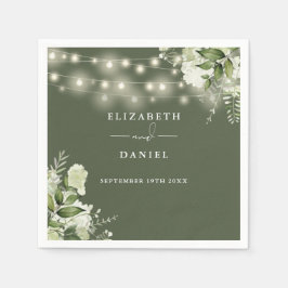 Grüne Blumenstrauß Lights Grüne Hochzeit Serviette