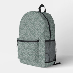 Grüne Blumentapete Bedruckter Rucksack