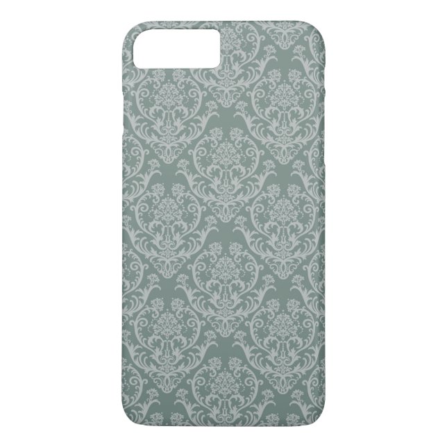 Grüne Blumentapete Case-Mate iPhone Hülle (Rückseite)