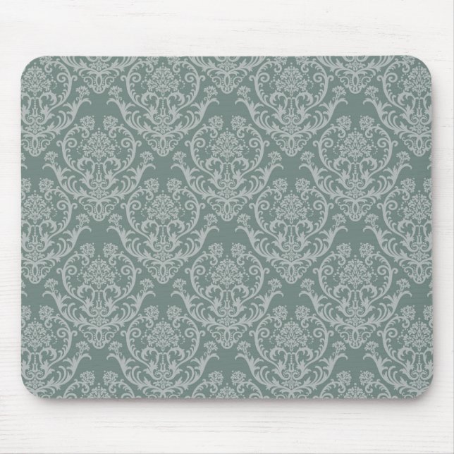 Grüne Blumentapete Mousepad (Vorne)