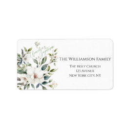 Grüne Blumentaufen Adressaufkleber