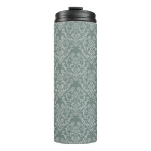 Grüne Blumenwallpaper Thermosbecher