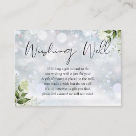 Grüne Blumenwünsche Winter Hochzeit Begleitkarte