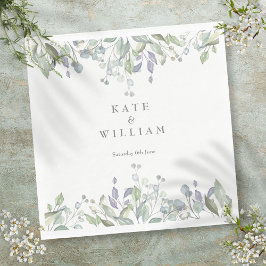 Grüne Blumenzwiebeln im Grünen von Sage und Lilac Serviette