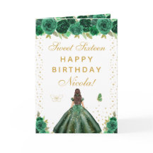 Grüne Blumige Brünette Haar Mädchen Sweet Sixteen