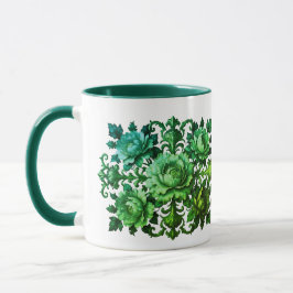 Grüne Blumige Tasse