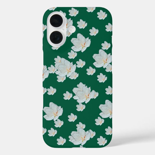 Grüne Blüten iPhone 16 Hülle (Rückseite)