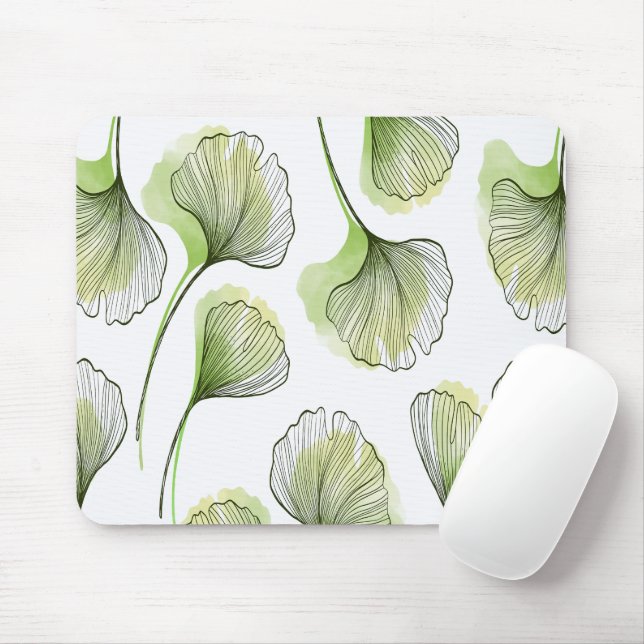 Grüne Blütenblätter Mousepad (Mit Mouse)