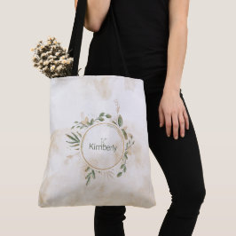 Grüne Blütentasche für das erste Monogramm Totbeut Tasche