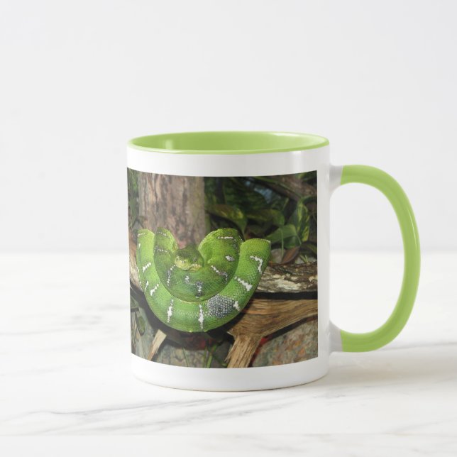 Grüne Boa-Schlangen-Wecker-Tasse Tasse (Rechts)