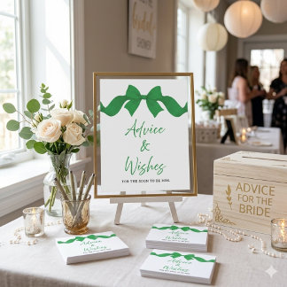 Grüne Bogen-Hochzeitsdusche-Beratung- und Wünsche- Poster