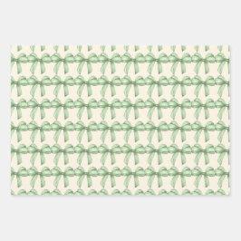 Grüne Bögen Packpapier. Geschenkverpackung. Geschenkpapier Set