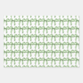 Grüne Bögen Packpapier. Geschenkverpackung. Geschenkpapier Set