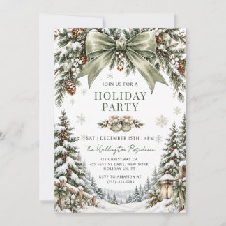 Grüne Bogen Weihnachten Winter Berge Feierparty Einladung
