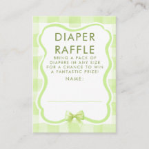 Grüne Bogen-Windel-Raffle-Baby-Shower-Tickets