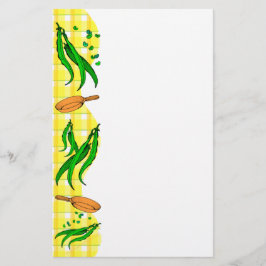 Grüne Bohnen Bratpfanne Retro Küchengeschirr Briefpapier