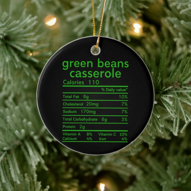 Grüne Bohnenkasserollektoren - Nährstoffe lustig Keramik Ornament (Baum)