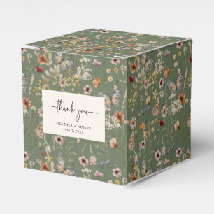 Grüne Boho-Dankeschön-Hochzeitsgeschenkboxen Geschenkschachtel