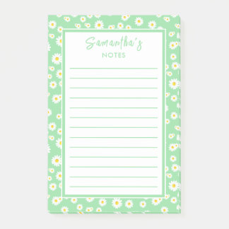 Grüne Boho-Frühlingsgänseblümchen Post-it Klebezettel