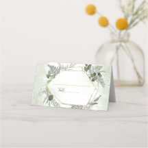 Grüne Boho-Gold-Geometrie-Wasserfarben-Hochzeit