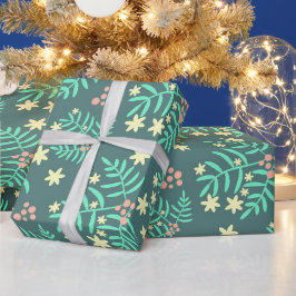 Grüne Botanica Weihnachten Moderner Minimal Geschenkpapier