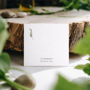 Grüne Botanik Modern Elegant Minimalistisch Quadratische Visitenkarte