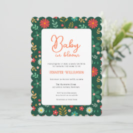 Grüne botanische Babyparty-Einladung Einladung