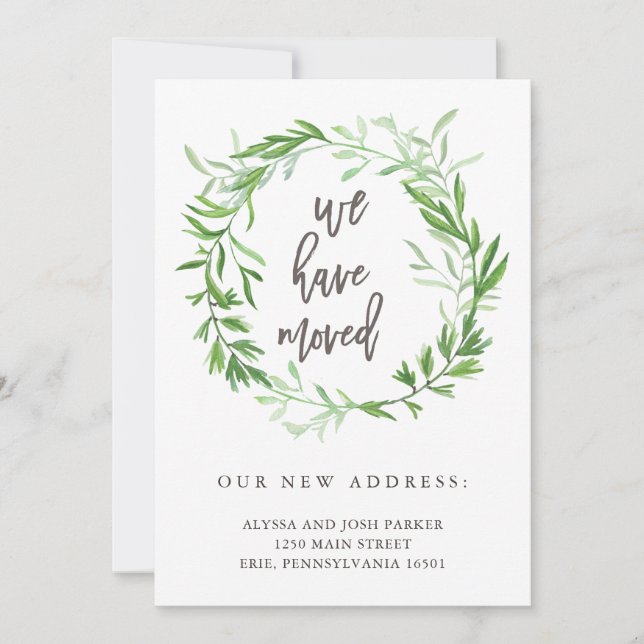 Grüne botanische Blätter Ankündigung (Vorderseite)