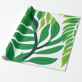 Grüne botanische Blätter Geschenkpapier