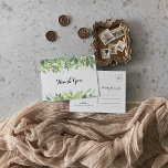 Grüne Botanische Blätter Vielen Dank Postkarte<br><div class="desc">Dieses grüne botanische Blattwerk dank Postcard ist perfekt für eine einfache Hochzeit. Dieses wunderschöne Aquarelldesign zeichnet sich durch botanisches grünes Blattwerk aus. Passen Sie die Rückseite der Postkarte an, einschließlich Ihrer Namen, Rücksendeadresse und einer Dankeschön-Nachricht. Oder, verlass den Bereich Dankeschön Meldungsvorlage leer, um ein paar Worte auf jeder Karte nach...</div>