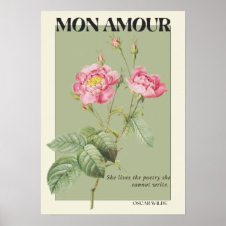 Grüne Botanische Blume Poster Zimmerdekoration