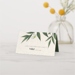 Grüne Botanische Burlap-Hochzeitstisch-Platzkarten Platzkarte