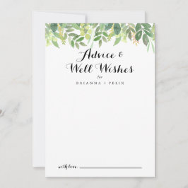 Grüne Botanische Foliage Hochzeitssonne wünscht Hinweiskarte